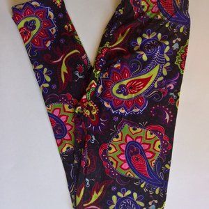 Black Multi Paisley Butter Leggings one size 2-12